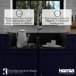Karran Drop-in 33.0-Inches x 22.0-Inches Quartz Double equal bowl 1-Hole Kitchen Sink