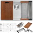 Ruvati Roma Undermount 30-Inches x 19-Inches Stainless steel Single bowl 16 -Gauge Workstation Kitchen Sink
