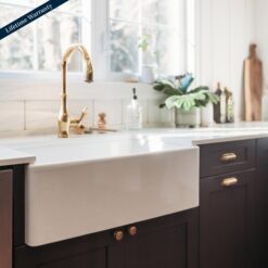 SINKOLOGY Austen Undermount Farmhouse apron front 33-Inches x 18-Inches Fireclay Single bowl Kitchen Sink