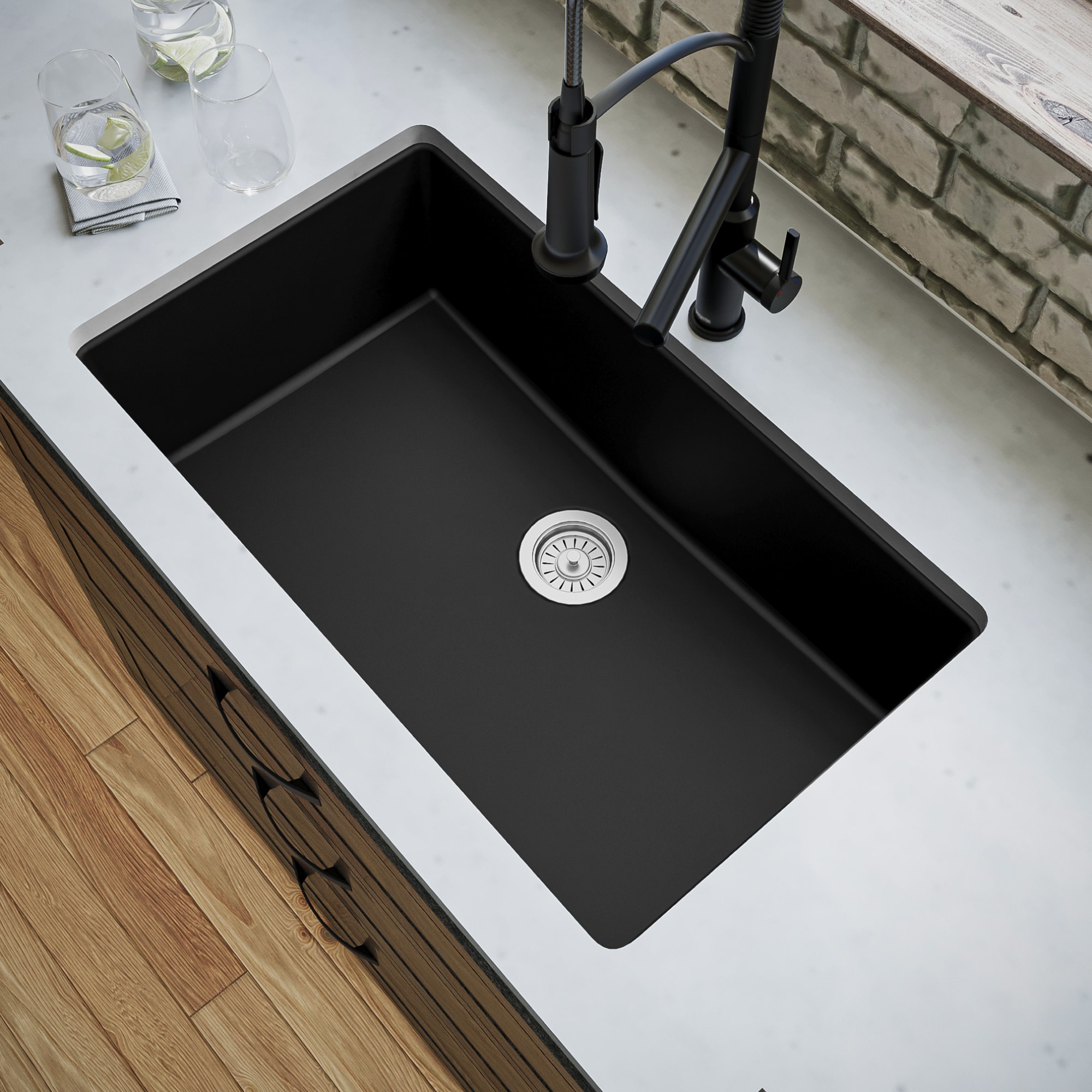 Karran Undermount 32.25-Inches x 19.25-Inches Quartz Single bowl Kitchen Sink Karran Undermount 32.25-Inches x 19.25-Inches Quartz Single bowl Kitchen Sink