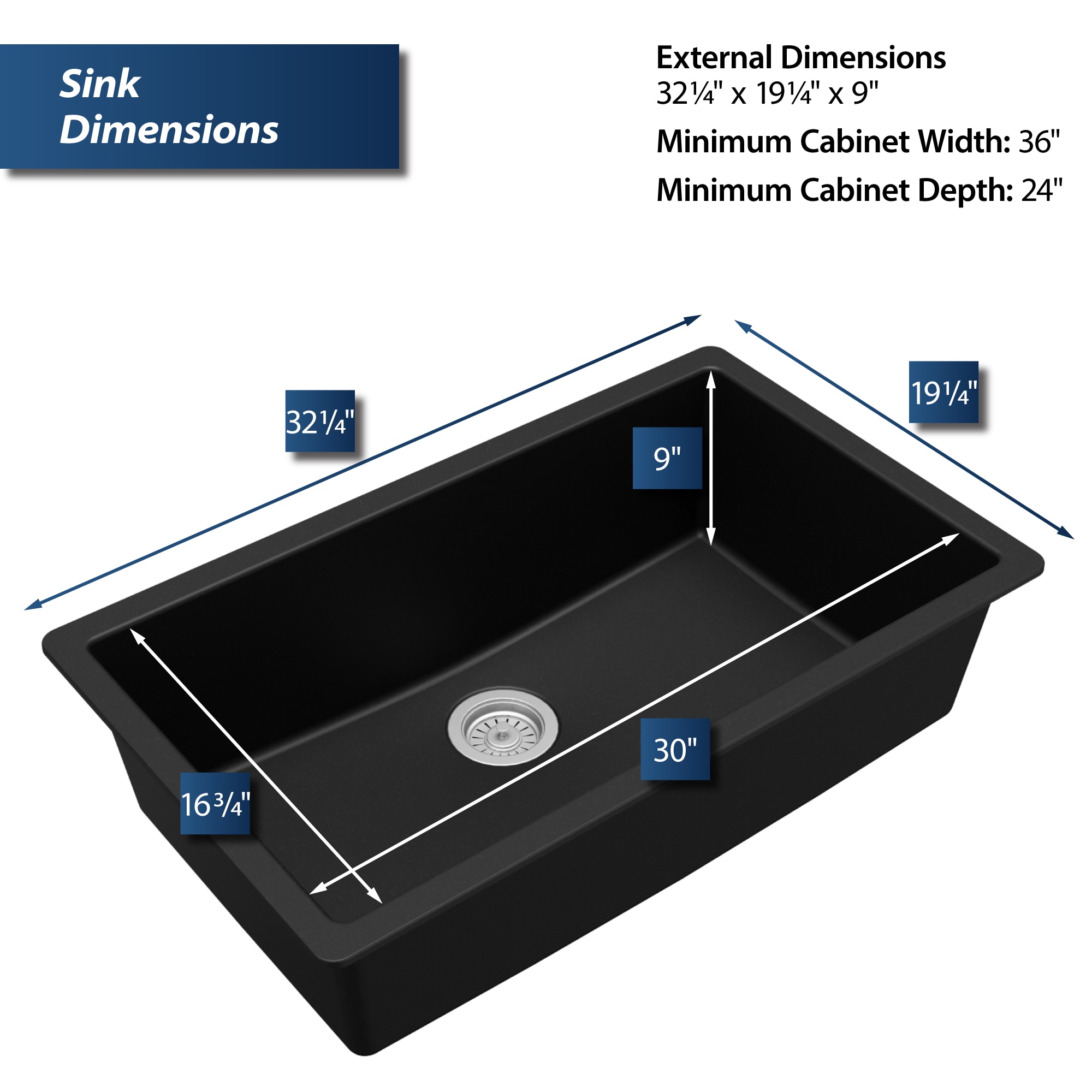 Karran Undermount 32.25-Inches x 19.25-Inches Quartz Single bowl Kitchen Sink Karran Undermount 32.25-Inches x 19.25-Inches Quartz Single bowl Kitchen Sink