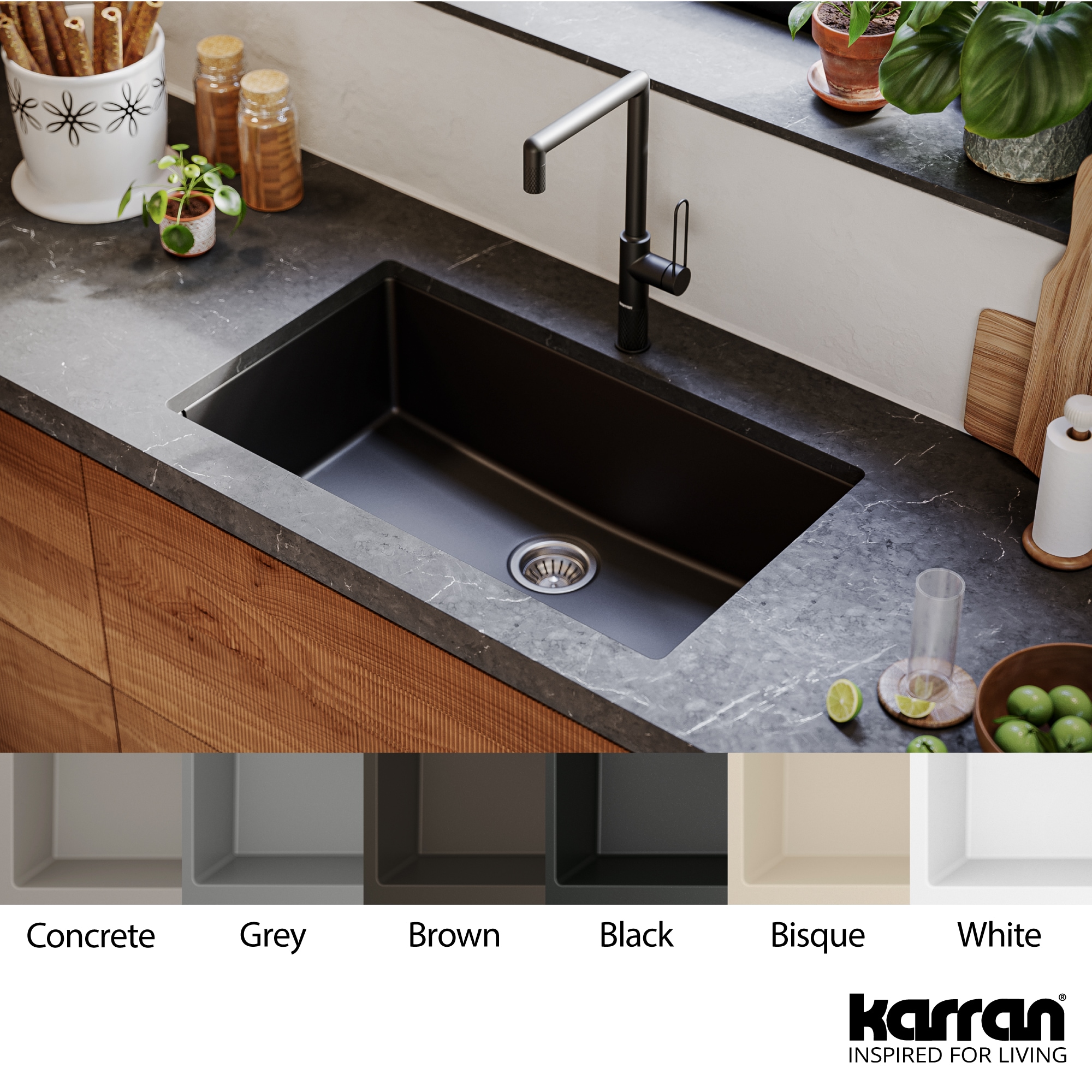 Karran Undermount 32.25-Inches x 19.25-Inches Quartz Single bowl Kitchen Sink Karran Undermount 32.25-Inches x 19.25-Inches Quartz Single bowl Kitchen Sink
