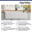 DeerValley Feast Farmhouse apron front 33-Inches x 20-Inches Porcelain Single bowl Kitchen Sink