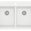 Karran Drop-in 33-Inches x 22-Inches Quartz Double equal bowl 1-Hole Kitchen Sink