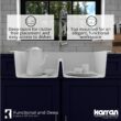 Karran Drop-in 33-Inches x 22-Inches Quartz Double equal bowl 1-Hole Kitchen Sink