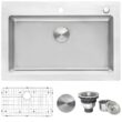 Ruvati Modena Drop-in 33-Inches x 22-Inches Stainless steel Single bowl 2-Hole 16 -Gauge Kitchen Sink
