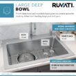 Ruvati Modena Drop-in 33-Inches x 22-Inches Stainless steel Single bowl 2-Hole 16 -Gauge Kitchen Sink