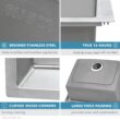 Ruvati Modena Drop-in 33-Inches x 22-Inches Stainless steel Single bowl 2-Hole 16 -Gauge Kitchen Sink