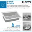 Ruvati Modena Drop-in 33-Inches x 22-Inches Stainless steel Single bowl 2-Hole 16 -Gauge Kitchen Sink