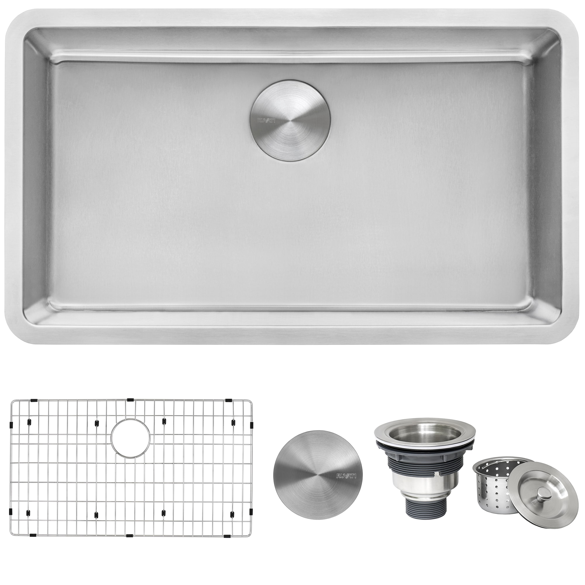 Ruvati Modena Undermount 31-Inches x 18-Inches Stainless steel Single bowl 16 -Gauge Kitchen Sink Ruvati Modena Undermount 31-Inches x 18-Inches Stainless steel Single bowl 16 -Gauge Kitchen Sink
