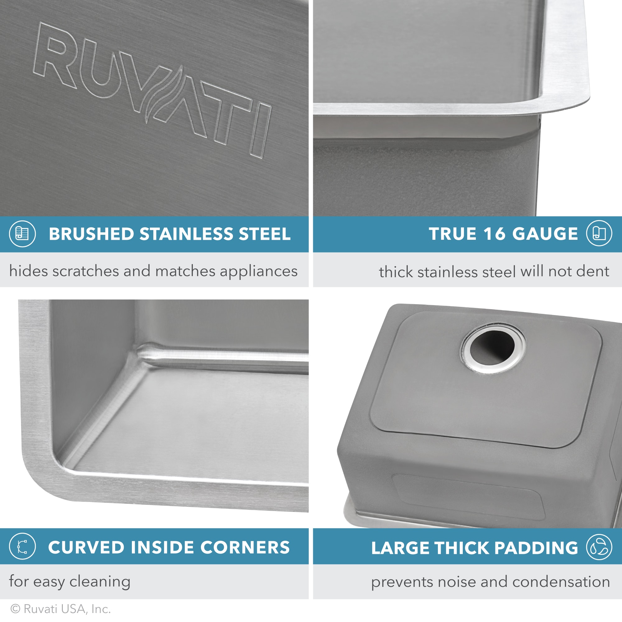 Ruvati Modena Undermount 31-Inches x 18-Inches Stainless steel Single bowl 16 -Gauge Kitchen Sink Ruvati Modena Undermount 31-Inches x 18-Inches Stainless steel Single bowl 16 -Gauge Kitchen Sink