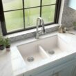 Karran Undermount 32-Inches x 19.5-Inches Quartz Double equal bowl Kitchen Sink