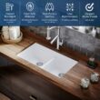 Karran Undermount 32-Inches x 19.5-Inches Quartz Double equal bowl Kitchen Sink