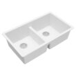 Karran Undermount 32-Inches x 19.5-Inches Quartz Double equal bowl Kitchen Sink