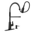 Moen Edwyn Matte Black Single Handle Deck-mount Pull-down Kitchen Faucet with Sprayer ( Deck Plate Included ) (Soap Dispenser Included)