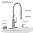 KOHLER Ealing Pre-Rinse Spring Vibrant Stainless Single Handle Deck-mount Pull-down Kitchen Faucet with Sprayer KOHLER Ealing Pre-Rinse Spring Vibrant Stainless Single Handle Deck-mount Pull-down Kitchen Faucet with Sprayer ( Deck Plate Included ) (Soap Dispenser Included)