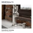 KOHLER Ealing Pre-Rinse Spring Vibrant Stainless Single Handle Deck-mount Pull-down Kitchen Faucet with Sprayer KOHLER Ealing Pre-Rinse Spring Vibrant Stainless Single Handle Deck-mount Pull-down Kitchen Faucet with Sprayer ( Deck Plate Included ) (Soap Dispenser Included)