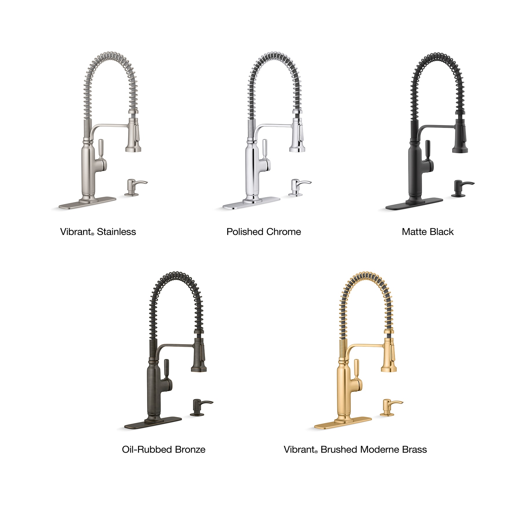KOHLER Ealing Pre-Rinse Spring Vibrant Stainless Single Handle Deck-mount Pull-down Kitchen Faucet with Sprayer KOHLER Ealing Pre-Rinse Spring Vibrant Stainless Single Handle Deck-mount Pull-down Kitchen Faucet with Sprayer ( Deck Plate Included ) (Soap Dispenser Included)
