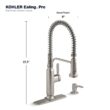 KOHLER Ealing Pre-Rinse Spring Vibrant Stainless Single Handle Deck-mount Pull-down Kitchen Faucet with Sprayer KOHLER Ealing Pre-Rinse Spring Vibrant Stainless Single Handle Deck-mount Pull-down Kitchen Faucet with Sprayer ( Deck Plate Included ) (Soap Dispenser Included)