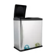 Organize It All 15.8-Gallon Silver Steel Indoor Kitchen Hinged Lid Trash Can