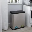 Organize It All 15.8-Gallon Silver Steel Indoor Kitchen Hinged Lid Trash Can