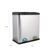 Organize It All 15.8-Gallon Silver Steel Indoor Kitchen Hinged Lid Trash Can