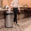 Simplehuman Semi-Round Open Top Can, 60-Liter Brushed Stainless Steel Indoor/Outdoor Kitchen Lidless Trash Can