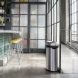 Simplehuman Semi-Round Open Top Can, 60-Liter Brushed Stainless Steel Indoor/Outdoor Kitchen Lidless Trash Can