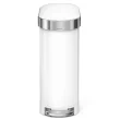 Simplehuman Slim Liner Rim Step Can, 45-Liter White Steel Indoor/Outdoor Kitchen Hinged Lid Trash Can