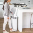 Simplehuman Slim Liner Rim Step Can, 45-Liter White Steel Indoor/Outdoor Kitchen Hinged Lid Trash Can