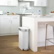 Simplehuman Slim Liner Rim Step Can, 45-Liter White Steel Indoor/Outdoor Kitchen Hinged Lid Trash Can