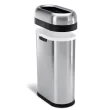 Simplehuman Slim Open Top Can, 13-Gallon Brushed Stainless Steel Commercial Indoor Kitchen Lidless Trash Can