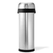 Simplehuman Slim Open Top Can, 13-Gallon Brushed Stainless Steel Commercial Indoor Kitchen Lidless Trash Can
