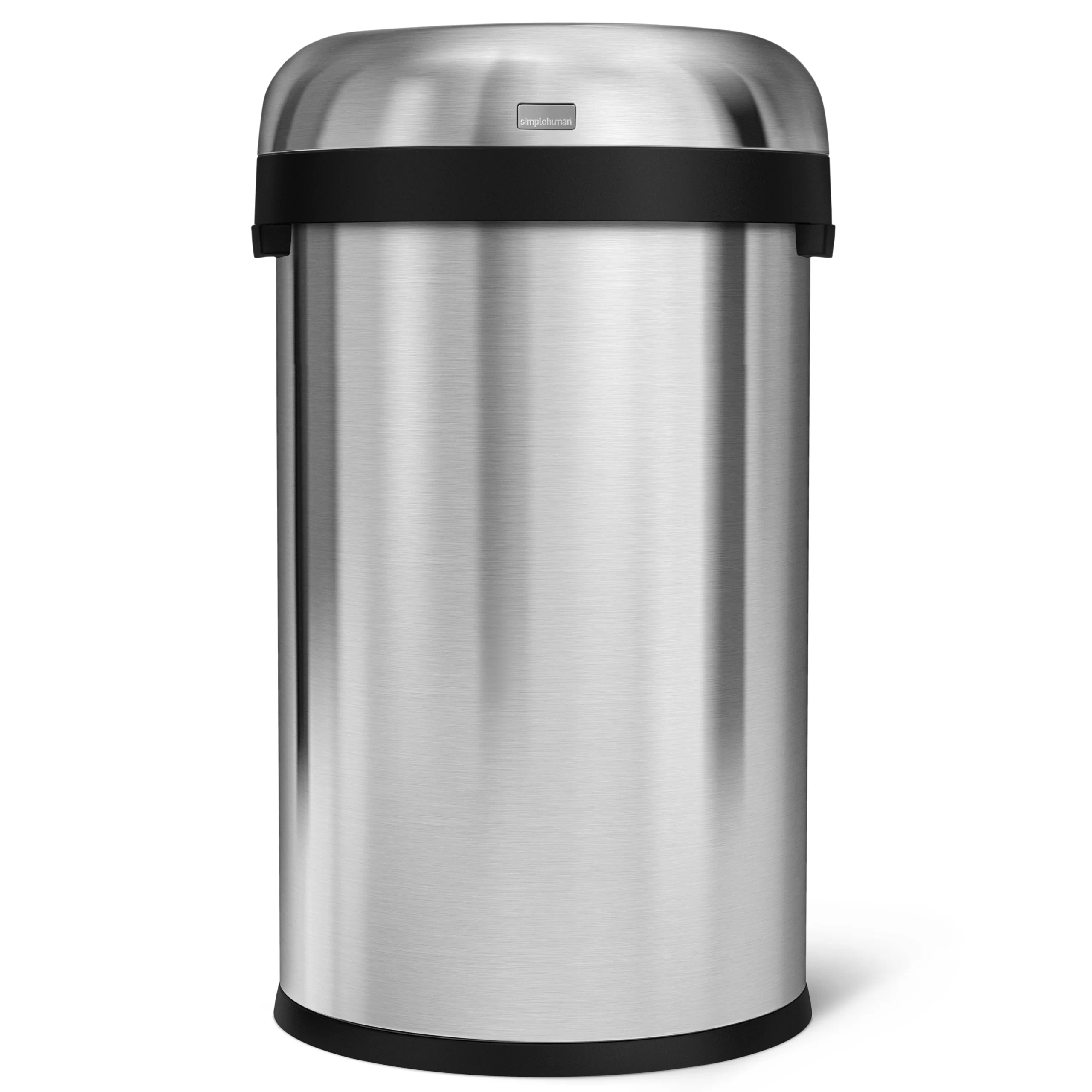 Simplehuman Bullet Open Top Can, 80-Liter Brushed Stainless Steel Commercial Indoor/Outdoor Kitchen Lidless Trash Can Simplehuman Bullet Open Top Can, 80-Liter Brushed Stainless Steel Commercial Indoor/Outdoor Kitchen Lidless Trash Can - Image 3