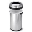 Simplehuman Bullet Open Top Can, 80-Liter Brushed Stainless Steel Commercial Indoor/Outdoor Kitchen Lidless Trash Can Simplehuman Bullet Open Top Can, 80-Liter Brushed Stainless Steel Commercial Indoor/Outdoor Kitchen Lidless Trash Can