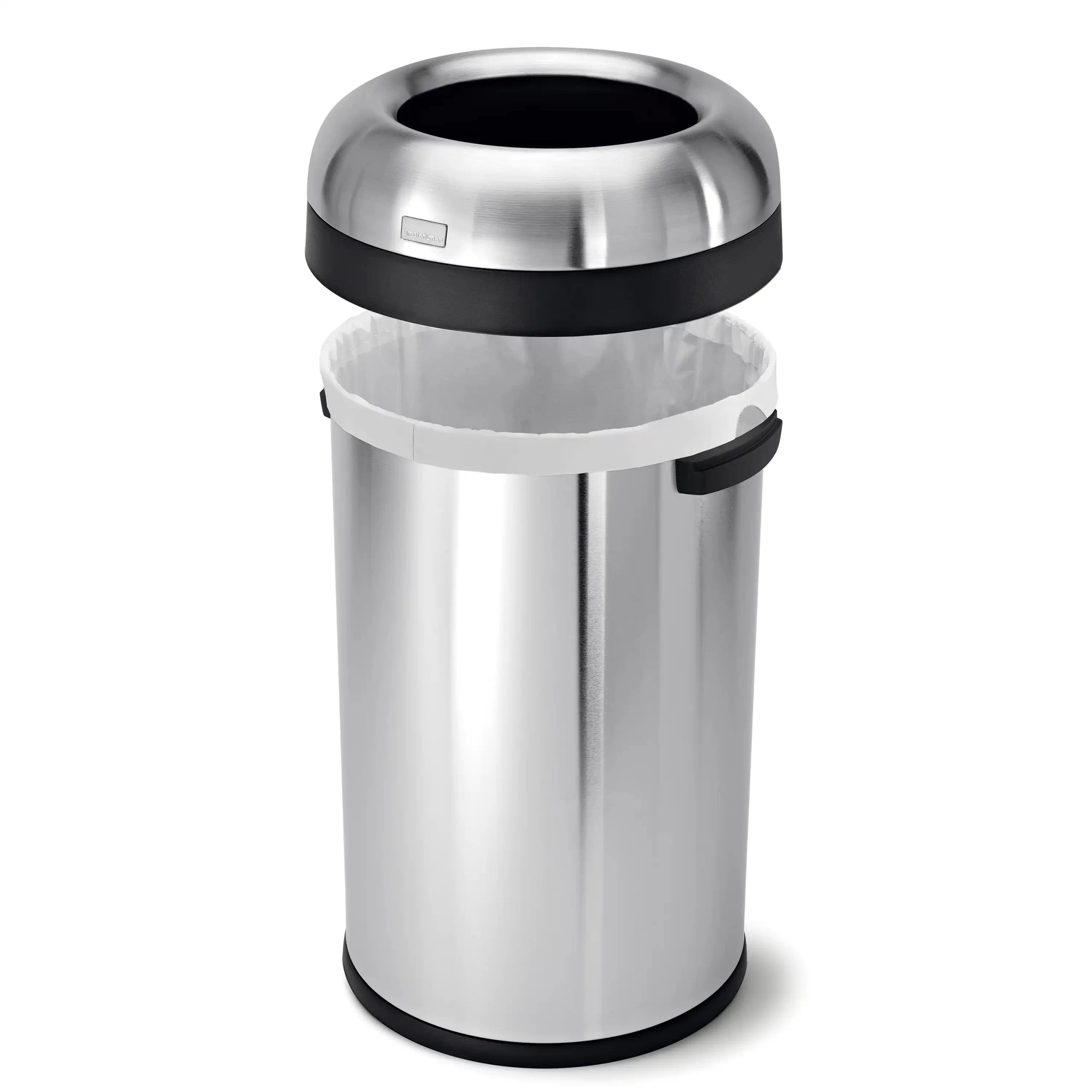 Simplehuman Bullet Open Top Can, 80-Liter Brushed Stainless Steel Commercial Indoor/Outdoor Kitchen Lidless Trash Can Simplehuman Bullet Open Top Can, 80-Liter Brushed Stainless Steel Commercial Indoor/Outdoor Kitchen Lidless Trash Can - Image 6