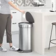 Simplehuman Semi-Round Liner Rim Can, 60-Liter Brushed Stainless Steel Indoor Kitchen Step Trash Can