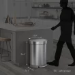 Simplehuman Semi-Round Liner Rim Can, 60-Liter Brushed Stainless Steel Indoor Kitchen Step Trash Can