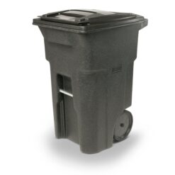 Toter 64-Gallon Blackstone Plastic Wheeled Indoor/Outdoor Hinged Lid Trash Can