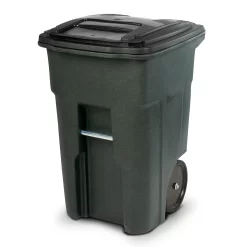 Toter 48-Gallon Greenstone Plastic Wheeled Indoor/Outdoor Hinged Lid Trash Can