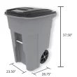 Toter 48-Gallon Greenstone Plastic Wheeled Indoor/Outdoor Hinged Lid Trash Can
