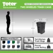 Toter 48-Gallon Greenstone Plastic Wheeled Indoor/Outdoor Hinged Lid Trash Can