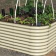 Vego Garden 42-Inches W x 60-Inches L x 32-Inches H Pearl White Metal Raised Garden Bed Vego Garden 42-Inches W x 60-Inches L x 32-Inches H Pearl White Metal Raised Garden Bed