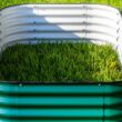 Vego Garden 48-Inches W x 96-Inches L x 17-Inches H British Green Metal Raised Garden Bed Vego Garden 48-Inches W x 96-Inches L x 17-Inches H British Green Metal Raised Garden Bed