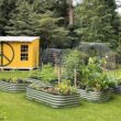 Vego Garden 42-Inches W x 78-Inches L x 17-Inches H Olive Green Metal Raised Garden Bed Vego Garden 42-Inches W x 78-Inches L x 17-Inches H Olive Green Metal Raised Garden Bed