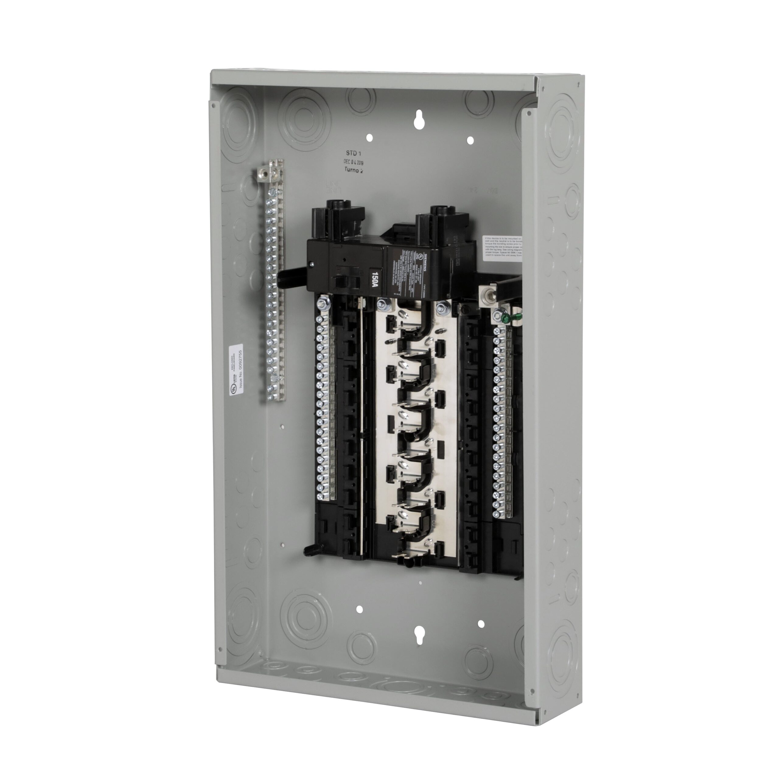 Siemens PN 150 -Amp 20 -Spaces 40 -Circuit Indoor Main breaker Plug-On Neutral Load Center Siemens PN 150 -Amp 20 -Spaces 40 -Circuit Indoor Main breaker Plug-On Neutral Load Center