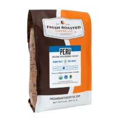 Fresh Roasted Coffee, Organic Peru Water Processed Decaf, 2 lb (32 oz), Mold & Mycotoxin Tested, Kosher, Medium Roast Whole Bean