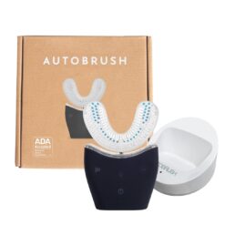 Autobrush Sonic Pro U Shaped Adults Electric Toothbrush with Unique 360° Nylon Bristles, 3 Cleaning Modes, (Double-Sided, Black)