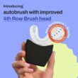 Autobrush Sonic Pro U Shaped Adults Electric Toothbrush with Unique 360° Nylon Bristles, 3 Cleaning Modes, (Double-Sided, Black)