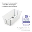 Stokke Flexi Bath X-Large, White - 31.5 x 15.7 x 9.4 in - Best for Infants & Toddlers - Lightweight, Foldable & Easy to Store